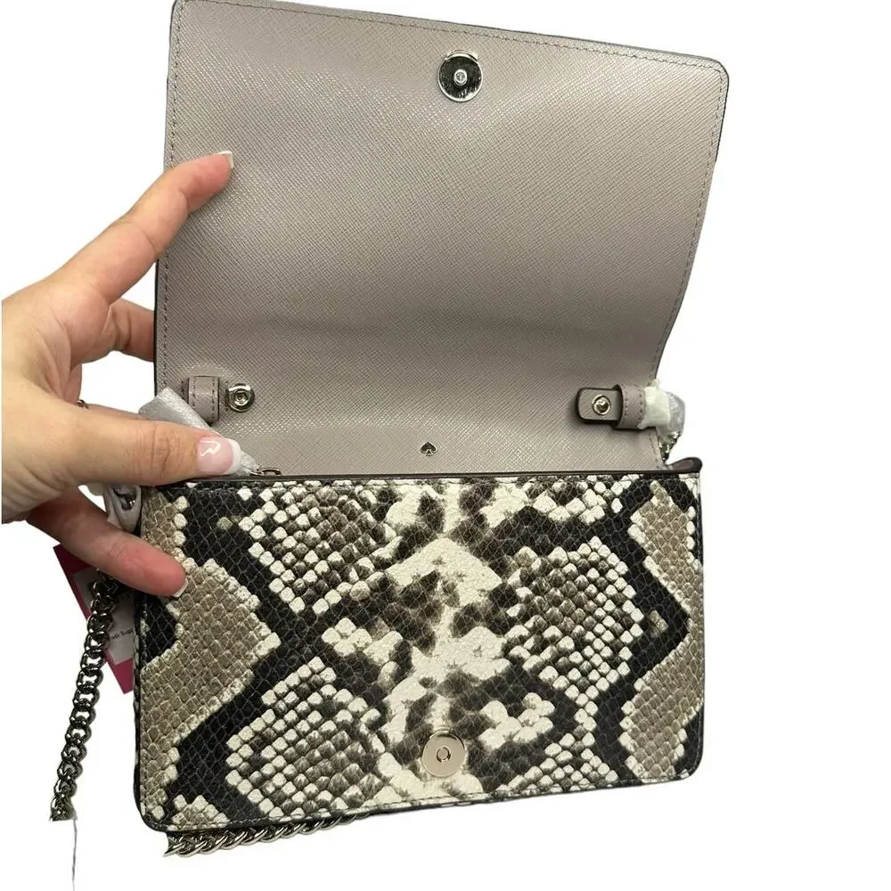 Kate Spade Spencer python-embossed chain wallet Clutch Crossbody